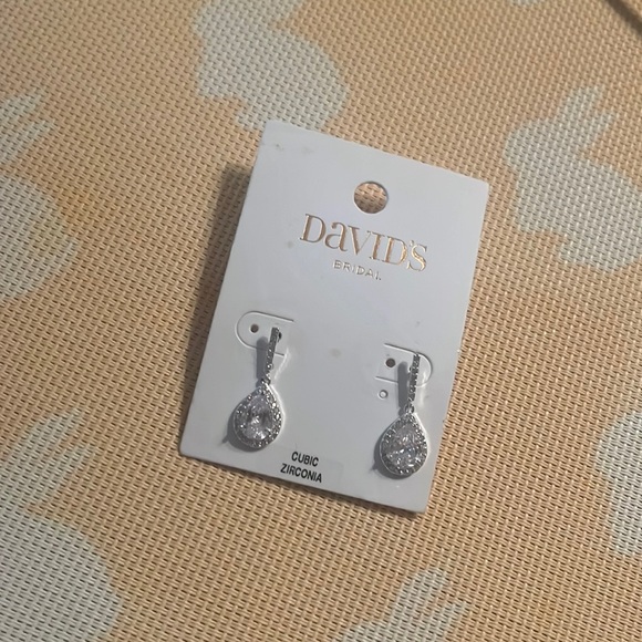 David's Bridal Jewelry - Gorgeous teardrop earrings by David’s Bridal! Brand New! Wedding or Prom!!!